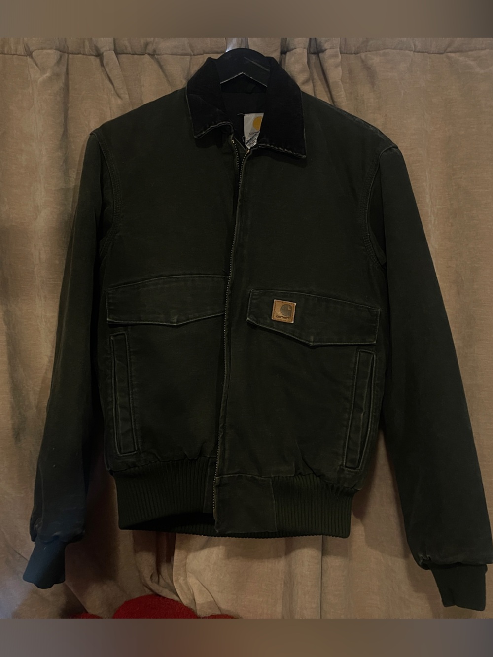 Carhartt Men’s Black Work Jacket with Corduroy Collar